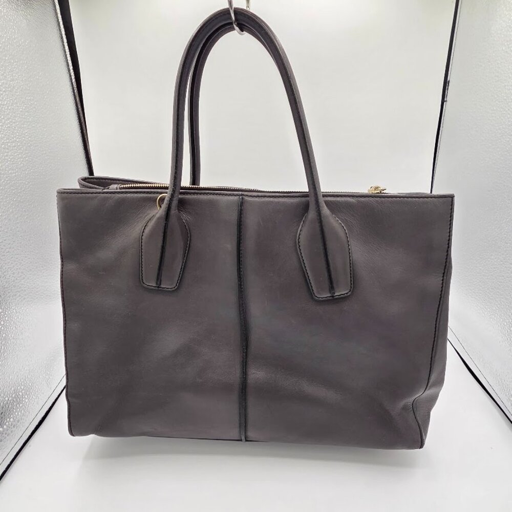 Tod's Leather Gray D Bow 2-way Shoulder Bag Adjustable Shoulder Strap